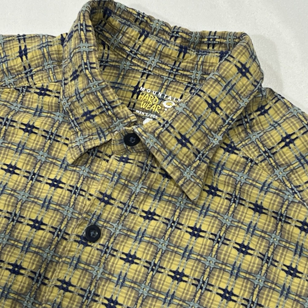 Mountain Hard Wear Men Geometric Plaid Textured Long‎ Sleeve Shirt Size Large